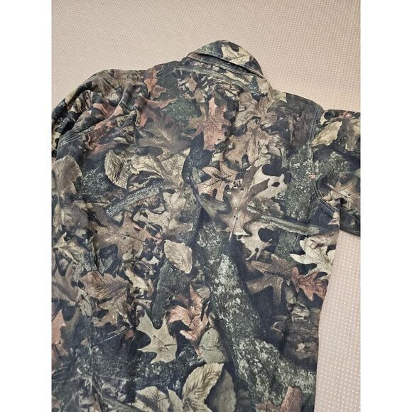 Vintage 80s Lapco Mossy Oak Camo Pearl Snap Long Sleeve Shirt Size Large - Picture 10 of 12